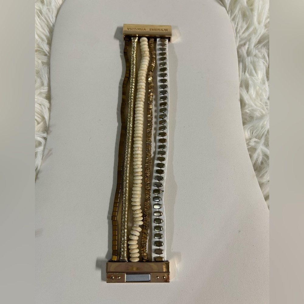 Victoria Emerson Gold and Cream Bracelet Set - Picture 7 of 9